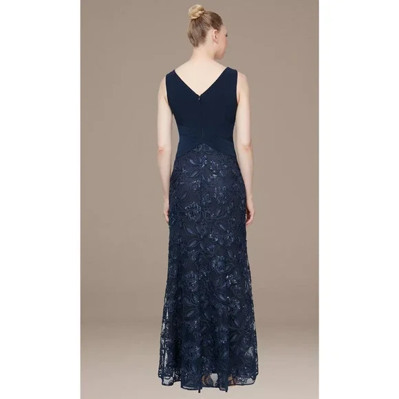 Alex Evenings Sleeveless Gown 12 Embroidered Lace Skirt 81171030 Mother Wedding - Picture 2 of 13